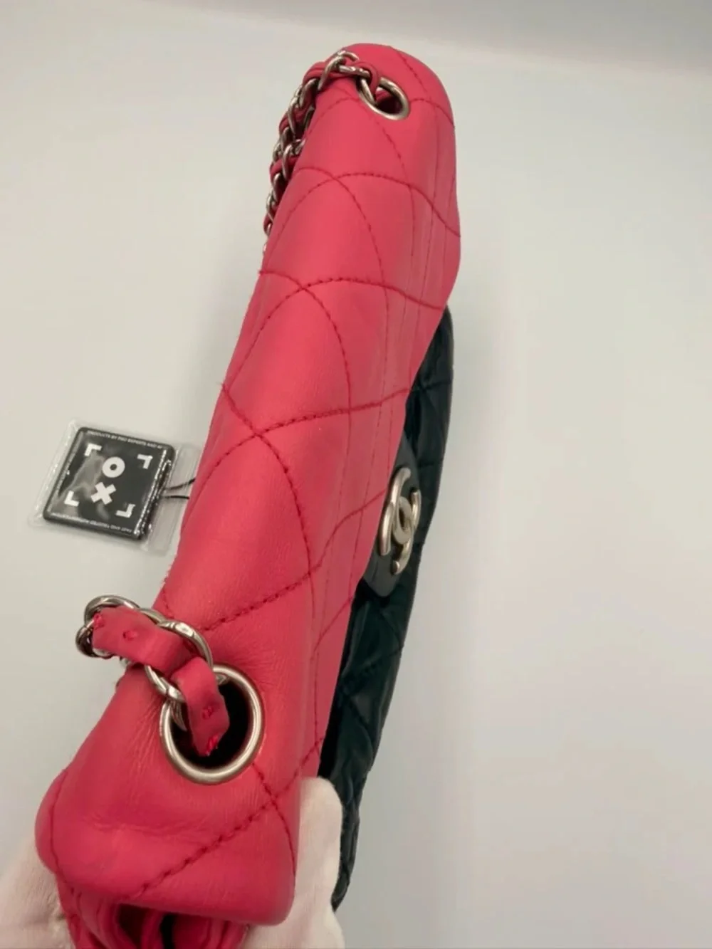 Chanel Bicolor Quilted Flap Bag — Pink/Black Lambskin